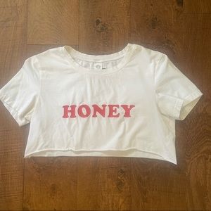 White honey tee crop top
